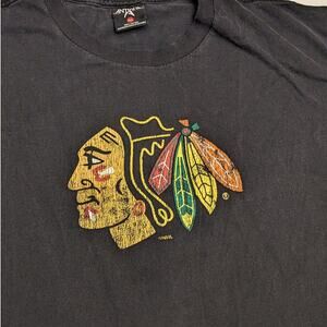Vintage Antigua Chicago Blackhawks Shirt Men 3XL NHL Graphic Tee Long Sleeve